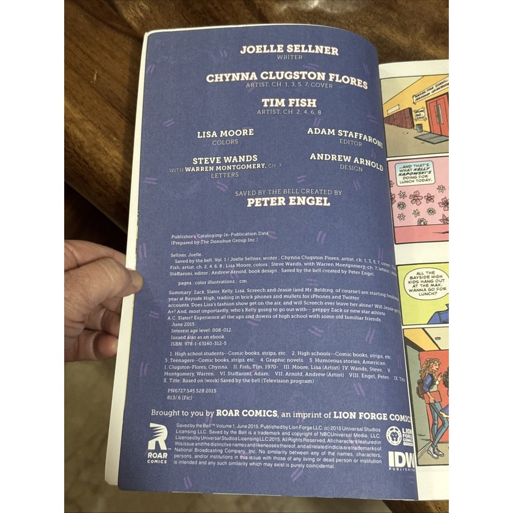 Saved by the Bell #1 Graphic Novel 2015 IDW Roar Comics 1st Printing - Picture 4 of 14